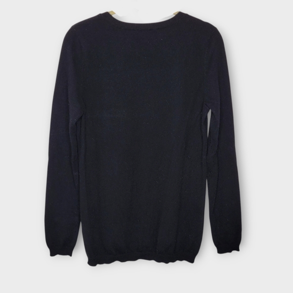 Talbots Scoop Neck Cashmere Sweater M Black - Picture 3 of 4